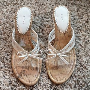 White Wedge Sandals- Size 7